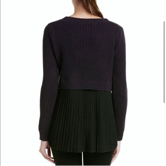 NWT French Connection Sweater | Sz S | Taurus Knits, Utility Blue & Black - Picture 3 of 6